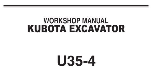 Kubota U35-4 Workshop Manual — RY911-21846 image