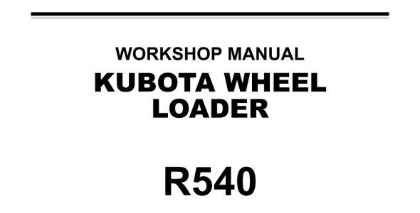 Kubota R540 Workshop Manual — RY911-29302 image
