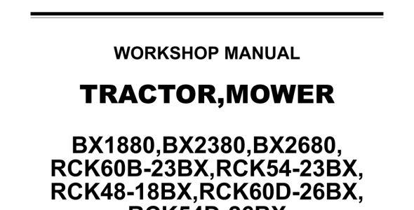 Kubota BX1880, BX2380, BX2680, RCK60B-23BX, RCK54-23BX, RCK48-18BX, RCK60D-26BX, and RCK54D-26BX Workshop Manual — 9Y111-16342 image