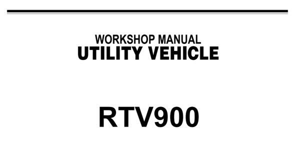 Kubota RTV900 Workshop Manual — 9Y011-15305 image