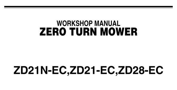 Kubota ZD21N-EC, ZD21-EC, and ZD28-EC Workshop Manual — 9Y011-15151 image