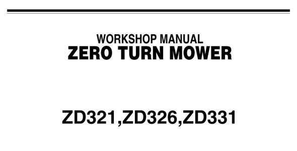 Kubota ZD321, ZD326, and ZD331 Workshop Manual — 9Y111-00092 image