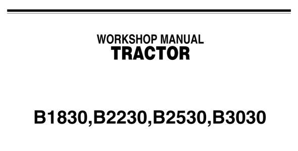 Kubota B1830, B2230, B2530, and B3030 Workshop Manual — 9Y111-00031 image