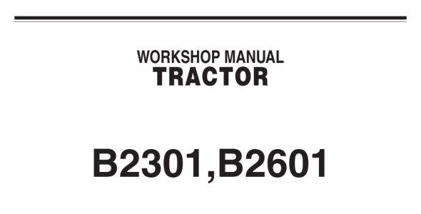 Kubota B2301, and B2601 Workshop Manual — 9Y111-11560 image
