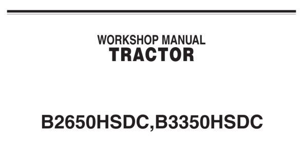Kubota B2650HSDC, and B3350HSDC Workshop Manual — 9Y111-08221 image