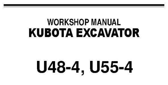 Kubota U48-4, and U55-4 Workshop Manual — RY921-20530 image