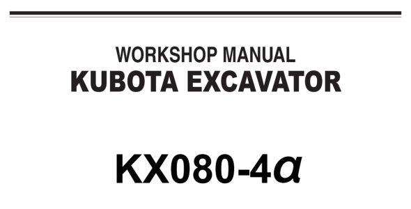 Kubota KX080-4 Workshop Manual — RY911-24362 image