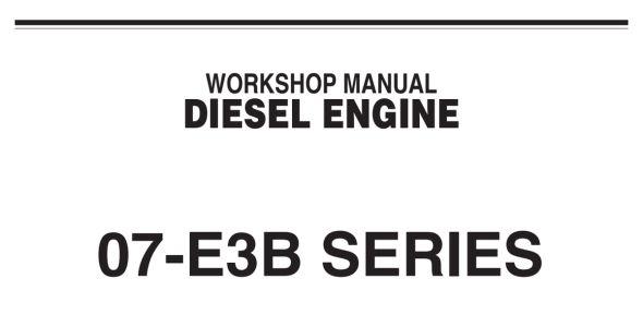 Kubota V2607-DI-T-E3B, V3007-DI-T-E3B, and V3307-DI-T-E3B Workshop Manual — 9Y111-01032 image