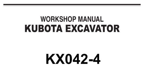 Kubota KX042-4 Workshop Manual — RY911-25102 image