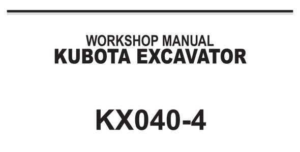 Kubota KX040-4 Workshop Manual — RY911-21760 image