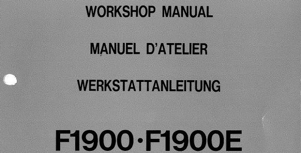 Kubota F1900, and F1900E Workshop Manual — 07916-32032 image
