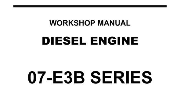 Kubota V2607-DI-E3B, V2607-DI-T-E3B, V3007-DI-T, V3307-DI-T-E3B, V3307-T, V3007-DI-T-E3B, V3007-DI-E3B, and V3307-DI-E3B Workshop Manual — 9Y311-01050 image