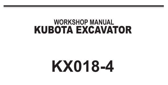 Kubota KX018-4 Workshop Manual — RY911-21920 image