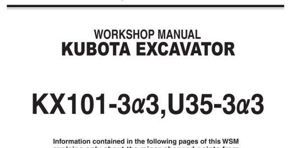 Kubota KX101-3α3, and U35-3α3 Workshop Manual — RY921-21200 image