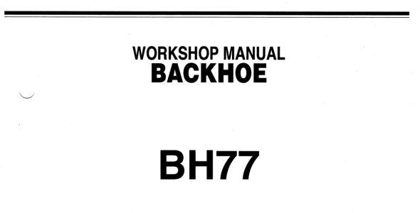 Kubota BH77 Workshop Manual — 9Y121-05440 image