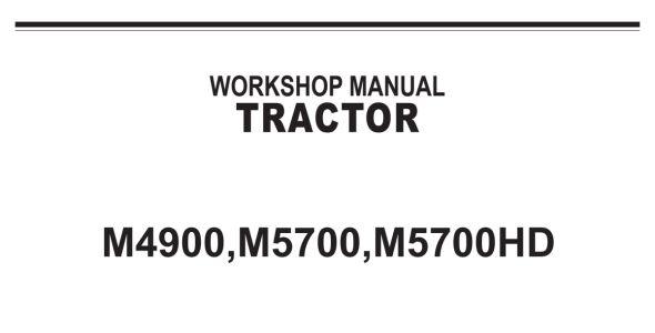Kubota M4900, M5700, and M5700HD Workshop Manual — 9Y011-12555 image