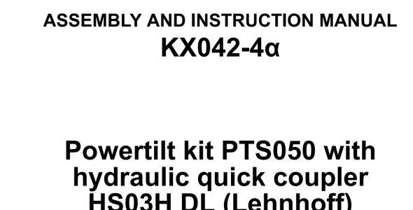 Kubota KX042-4α Assembly and Instruction Manual — W92AA-P3U1-2 image