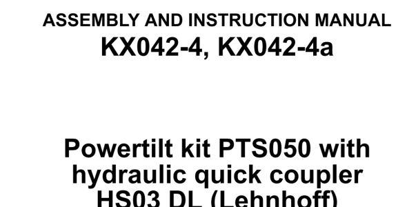 Kubota KX042-4, and KX042-4A Assembly and Instruction Manual — W92AA-P2U1-4 image