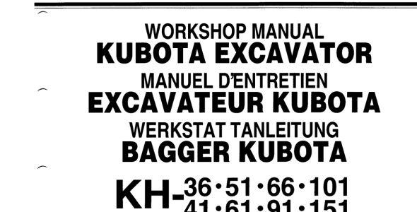 Kubota KH-36, KH-51, KH-66, KH-101, KH-41, KH-61, KH-91, and KH-151 Workshop Manual — 97899-60062 image