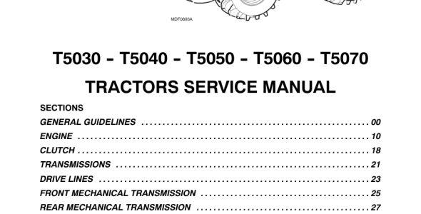 New Holland T5030, T5040, T5050, T5060, and T5070 Service Manual — 87679925A image