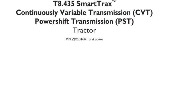 New Holland T8.320, T8.350, T8.380, T8.410, T8.435, T8.380 SmartTrax, T8.410 SmartTrax, and T8.435 SmartTrax Service Manual image