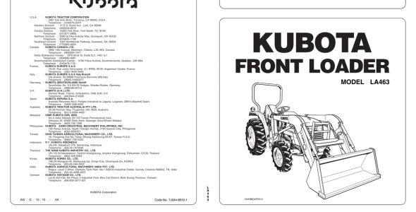 Kubota LA463 Operator Manual — 7J244-6912-1