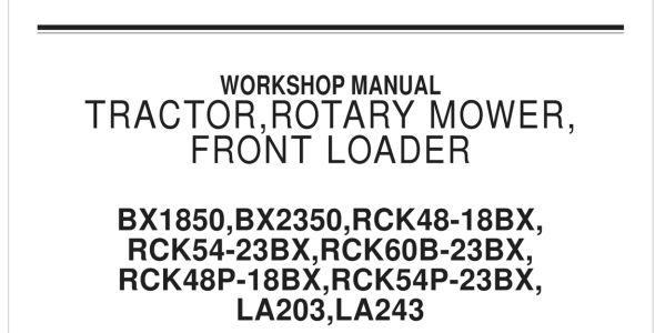 Kubota BX1850/BX2350 Tractor, Mower & Loader Workshop Manual image