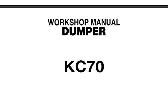 Kubota KC70 Dumper Workshop Manual — RY921-20110 image