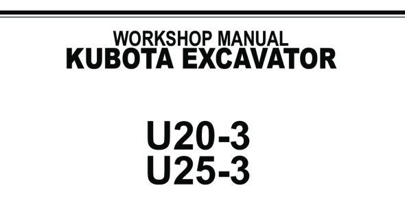 Kubota U20-3/U25-3 Workshop Manual | 97899-60740 image