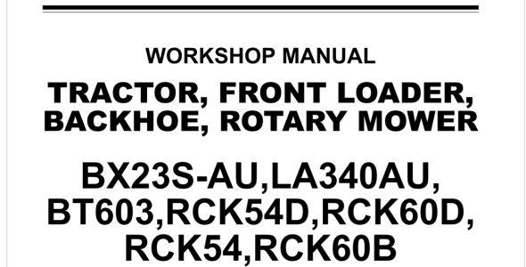 Kubota BX23S-AU/LA340AU/BT603/RCK54D/RCK60D/RCK54/RCK60B Workshop Manual image