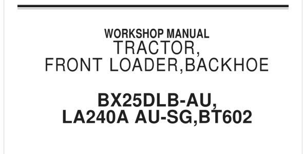 Kubota BX25DLB-AU / LA240A AU-SG / BT602 Workshop Manual image