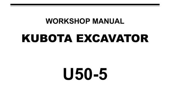Kubota U50-5 Workshop Manual | RY911-27864 image