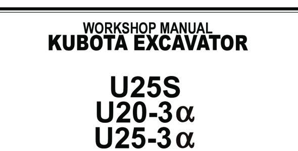 Kubota U20-3/U25-3/U25S Mechanism Chapter Workshop Manual | 97899-61490 image