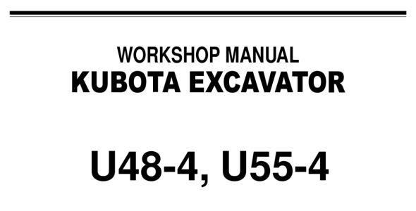 Kubota U48-4/U55-4 Workshop Manual | RY911-20534 image