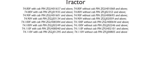 New Holland T4 F/V Tractor Service Manual | 51430128 image